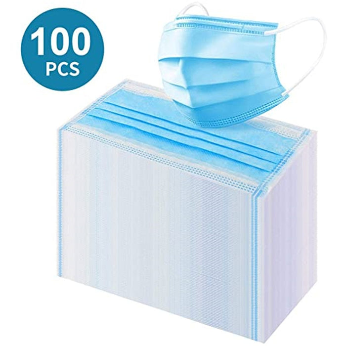 Cubre boca azul, 3 capas, para adulto, desechable