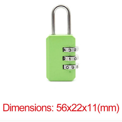 Candado pequeño de combinación numérica, código de 3 dígitos, para equipaje, para mochila/bolsa con cremallera