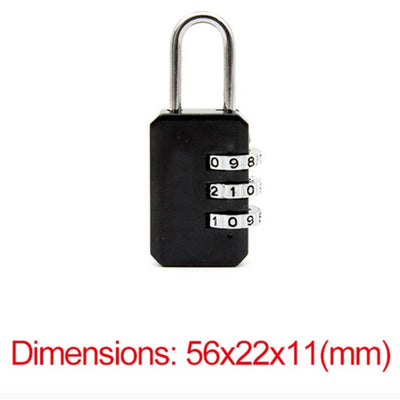 Candado pequeño de combinación numérica, código de 3 dígitos, para equipaje, para mochila/bolsa con cremallera