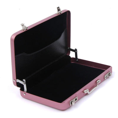 Mini maleta/Caja pequeña rectangular de Aluminio para almacenamiento de tarjetas, identificaciones, joyería