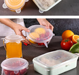 Tapas/Cubiertas elásticas, para recipientes, ajustables, reusables, para conservación de alimentos