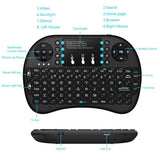 Mini-teclado inalámbrico, de 7 colores, retro-iluminado, 2.4G, panel táctil