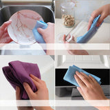 Trapo/Toalla anti-grasa para limpieza en el hogar, microfibra, para platos, en cocina, en baños, 5 piezas por pedido