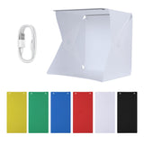 Caja de luz plegable portátil, para fotografía, con luz LED, mini estudio fotográfico
