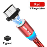 Cable USB magnético tipo cordón, con indicador LED, carga rápida