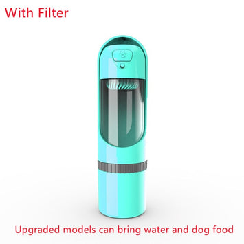 Dispensador/Botella de agua para mascotas, portátil, con filtro de carbón activado para mascotas, para perros y gatos