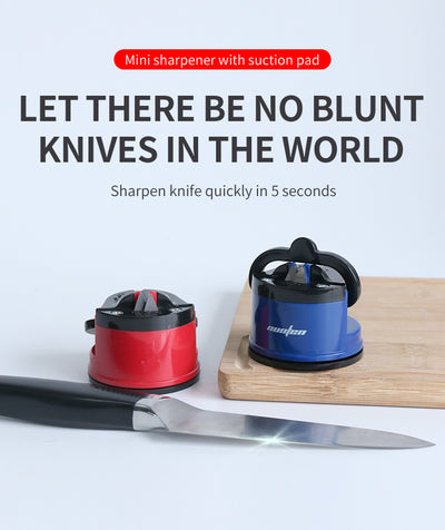 Afilador manual de cuchillos con base de succión, fijación segura y fácil al usar