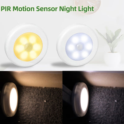 Luces LED con sensor de movimiento, forma redonda, compacta