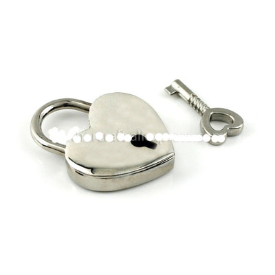 Mini-candado metálico en forma de corazón, cerradura con llave, estilo vintage