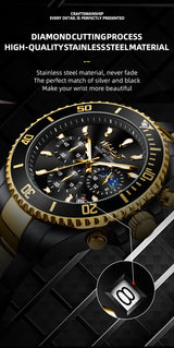 Reloj pulsera analógico, de lujo, resistente al agua, para hombre